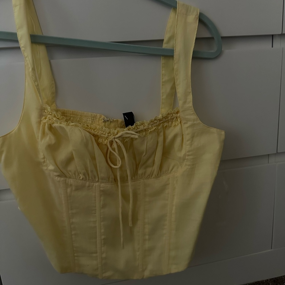 Windsor ButterYellow Corset MilkMaid Top